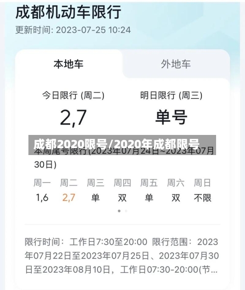 成都2020限号/2020年成都限号-第1张图片